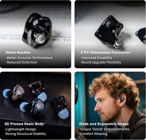Linsoul Kiwi Ears Astral 1DD+6BA Hybrid in Ear Monitor TANGZU Tang Sancai in Ear Monitor Ear Plugs, 3 Pairs in Saudi Arabia