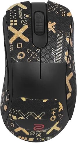 Mouse Grip Tape Full Coverage for BenQ Zowie EC2-CW Ergonomic Gaming Mouse, Mouse Anti Slip Grip Tape,Self-Adhesive PreCut Sweat-Resistant Professional Mice Upgrade Kit(Black&Gold) in Saudi Arabia