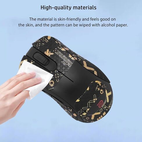 Mouse Grip Tape Full Coverage for BenQ Zowie EC2-CW Ergonomic Gaming Mouse, Mouse Anti Slip Grip Tape,Self-Adhesive PreCut Sweat-Resistant Professional Mice Upgrade Kit(Black&Gold) in Saudi Arabia