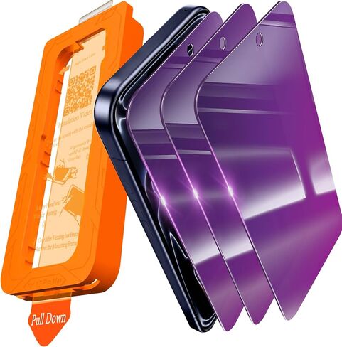 IMBZBK [Auto-Dust Removal] 3 Pack Screen Protector for Samsung Galaxy Z Fold 7, 3 Inside Flexible Film + 3 Front Tempered Glass + 3 Camera Lens Protector Accessories, Easy Installation in Kuwait