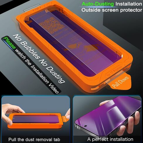 IMBZBK [Auto-Dust Removal] 3 Pack Screen Protector for Samsung Galaxy Z Fold 7, 3 Inside Flexible Film + 3 Front Tempered Glass + 3 Camera Lens Protector Accessories, Easy Installation in Kuwait