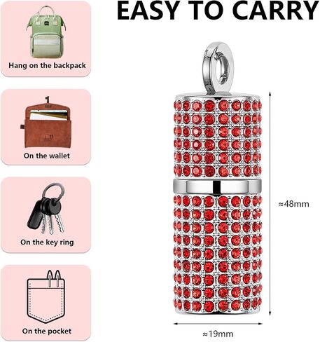 USB Flash Drive,16GB/32GB/64GB/128GB Portable USB2.0 Memory Stick Secure Date Storage Pendrive Thumb Drives Rhinestone Pendant with Chain (Red, 128GB) in Saudi Arabia