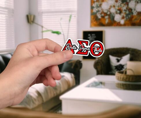 (3pcs) Delta Sigma theta sticker - DST نادي نسائي اليوناني شرس فينيل لسيارة زجاجة ماء الكمبيوتر المحمول - تصميم الحروف اليونانية الحمراء والأبيض - هدية لأخوات نادي نسائي وتسعة أعضاء in Saudi Arabia