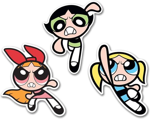 Elektroplate مرخص رسميا Powerpuff Girls Action Trio Dynamic Scals | Premium Auto-Rade All Deather Vinyl Sticker للسيارة ، زجاجة ماء ، كمبيوتر محمول ، مبرد ، هاتف | صنع في الولايات المتحدة | مجموعة من 3 in Saudi Arabia