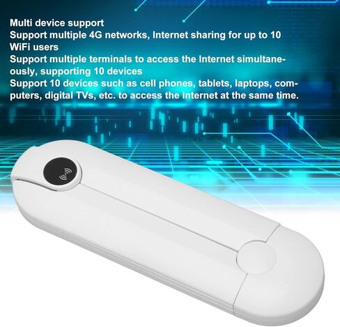 Portable 4G WiFi Hotspot ، 4G LTE Mobile Router 4G Wireless Router Supportup إلى 10 أجهزة مدعومة B1 B3 B5 B40 للسفر المنزلي in Kuwait