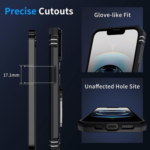 لحالة iPhone 16e مع حامي شاشة 2x HD وغطاء الكاميرا الشريحة و Kickstand Ring Ring ، [من الدرجة العسكرية] قضية الهاتف الحماية الثقيلة الوعرة لجهاز iPhone 16e 6.1 بوصة ، أسود in Kuwait