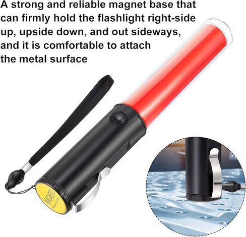 Weewooday 2 Pieces LED Signal Wand Traffic Flashlight, 11 Inch, Battery Powered, Durable, Waterproof, Wide Application in Saudi Arabia