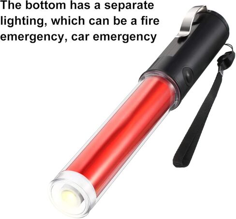 Weewooday 2 Pieces LED Signal Wand Traffic Flashlight, 11 Inch, Battery Powered, Durable, Waterproof, Wide Application in Saudi Arabia