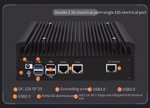 كمبيوتر صغير بدون مروحة ، 12th Gen Alder Lake N305 (حتى 3.8 جيجا هرتز) 8GB DDR5 RAM 256GB M.2 NVME SSD ، أجهزة جدار الحماية AQC113C-B1-C 10GBE RJ45 ، 2x2.5GBE LAN OPNSENSE in Kuwait