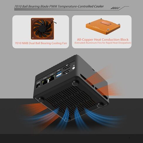 Mini PC NAS Server with N355 Processor, 4-Bay Storage, 4×M.2 NVMe Expansion Slots, DDR5 4800MHz, Dual 2.5G LAN, Barebone System (No RAM No SSD) in Saudi Arabia