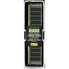 NEMIX RAM 128GB (1X128GB) DDR5 6400MHZ PC5-51200 CL52 2Rx4 1.1V 288-PIN ECC RDIMM Compatible with Lenovo 4X77A93529 Registered Server Memory in Kuwait