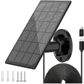 Lybuorze Solar Panel for Security Camera, Solar Panel for 5V Outdoor Camera, Micro USB & USB-C Port Solar Panel, IP66 Waterproof Solar Charger for Camera, 360° Adjustable Mounting Bracket, 10ft Cable in Saudi Arabia