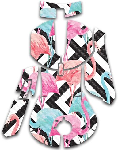 MightySkins Carbon Fiber Skin Compatible with SteelSeries Rival 5 Gaming Mouse - Pop Flamingo | Protective, Durable Textured Carbon Fiber Finish | Easy to Apply and Change Styles | Made in The USA in Saudi Arabia