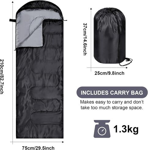 Tudomro 2 Pcs Camping Sleeping Bag for Adults Lightweight Packable Waterproof Camping Gear Equipment to Keep Warm for Outdoor Backpacking Hiking Travel in Kuwait