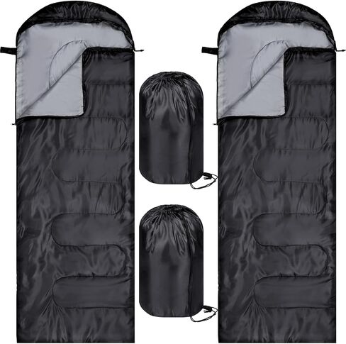 Tudomro 2 Pcs Camping Sleeping Bag for Adults Lightweight Packable Waterproof Camping Gear Equipment to Keep Warm for Outdoor Backpacking Hiking Travel in Kuwait