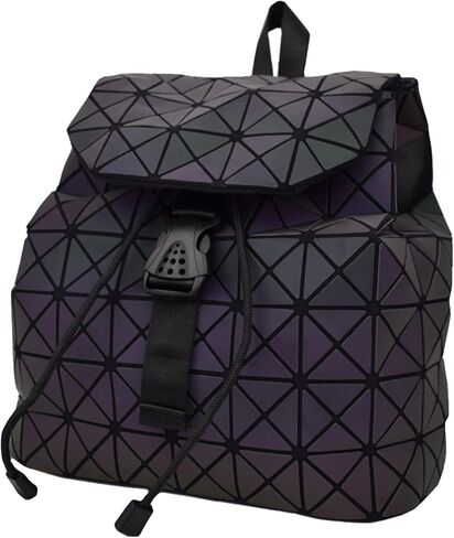 Ulalaza Geometric Backpack Holographic Reflective Backpacks Fashion Backpack in Saudi Arabia