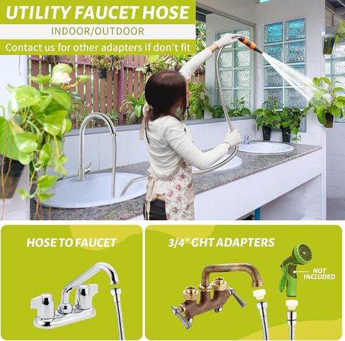 ملحق دش للكلاب بفلتر من Klleyna لصنبور حوض الاستحمام - يتم توصيل رأس الدش تشغيل/إيقاف بصنبور الحوض، وبخاخ حوض خرطوم غسيل الحيوانات الأليفة (5 محولات)، ووصلة صنبور مطبخ الحمام لغسل الشعر وحمام الأطفال in Kuwait