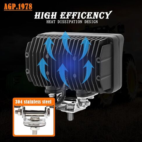 45W LED ضوء العمل 6In LED مصباح الضباب الفيضان سطوع فائق مستطيل 12V متوافق مع John Deere Tractor Combine، المركبات الزراعية على الطرق الوعرة، الجرار، in Kuwait