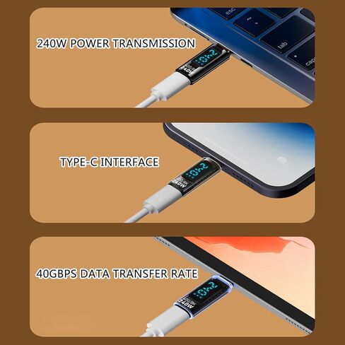 محول USB C عالي السرعة إلى USB C مع عرض LED 240W توصيل الطاقة 40 جيجابت في الثانية موصلات بيانات نقل البيانات الألمنيوم in Kuwait