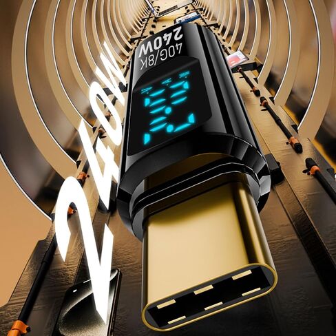 محول USB C عالي السرعة إلى USB C مع عرض LED 240W توصيل الطاقة 40 جيجابت في الثانية موصلات بيانات نقل البيانات الألمنيوم in Kuwait