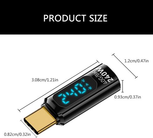 محول USB C عالي السرعة إلى USB C مع عرض LED 240W توصيل الطاقة 40 جيجابت في الثانية موصلات بيانات نقل البيانات الألمنيوم in Kuwait