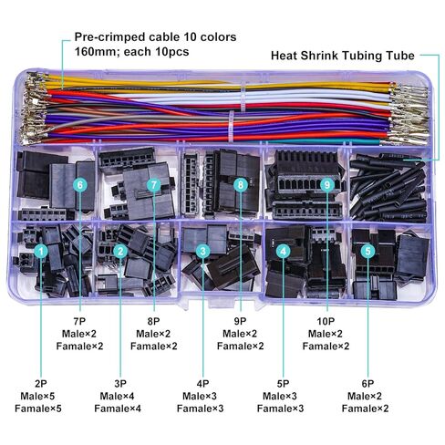 JST 2.54mm Monnector مع 22AWG مجموعة سلك مسبقًا ، JST XA 2.54 2.54 مم 2PIN 3PIN 4PIN 5PIN 6PIN 7PIN 8PIN 9PIN in Kuwait
