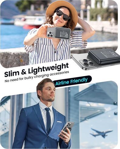 for Magsafe Power Bank 12000mAh, 15W Wireless Magnetic Portable Charger, 20W PD Fast Charging, Ultra-Slim Battery Pack for iPhone 17/16/15/14/13/12 Series, Travel Essential (Grey) in Saudi Arabia