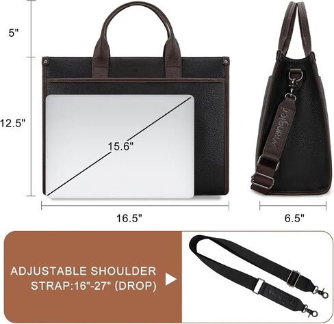 Wrangler Laptop Bag for Women 15.6 Inch Vintage Work Tote Bag for Business Briefcase Handbag with Adjustable Shoulder Strap in Saudi Arabia