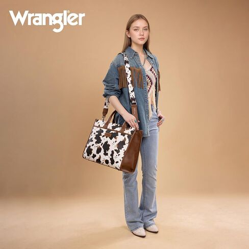 حقيبة حمل الكمبيوتر المحمول من Wrangler للنساء 15.6 بوصة خمر حقيبة حقيبة حقيبة حقيبة للأعمال مع حزام كتف قابل للتعديل in Kuwait