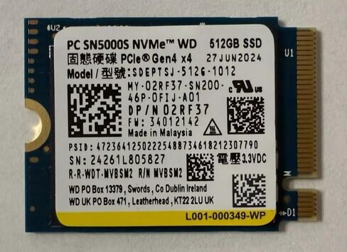 PC SN5000S 512GB SSD M.2 2230 30MM NVME PCIE 4.0 GEN 4 X 4 SDEPTSJ-512G-1012 DRIVE Internal Solid State (OEM NEW) in Kuwait