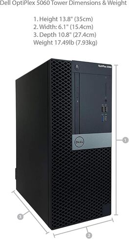 Dell Optiplex 5060 Tower Desktop Business Computer Windows 11 Pro ، MT PC Core I5-8500 3.0GHz 6-Core CPU ، 32GB RAM ، 1TB SSD (متجدد) in Kuwait