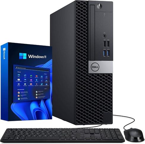 Dell Optiplex 3070 كمبيوتر سطح المكتب PC Intel Core I5-9500 6-Cores ، 32GB DDR4 RAM ، 256GB SSD ، WIFI ، لوحة المفاتيح والماوس ، Windows 11 Pro (متجدد) in Saudi Arabia