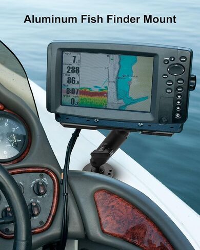 Aluminum Fish Finder Mount Compatible with Garmin Lowrance Humminbird, 5.9In Adjustable Medium Arm with 1.5In C Size Ball, Depth Finder Holder with Universal AMPS for Marine-Grade Boat Kayak in Saudi Arabia