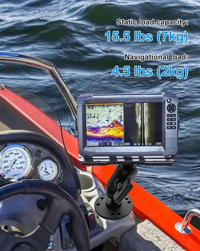 Aluminum Fish Finder Mount Compatible with Garmin Lowrance Humminbird, 5.9In Adjustable Medium Arm with 1.5In C Size Ball, Depth Finder Holder with Universal AMPS for Marine-Grade Boat Kayak in Saudi Arabia