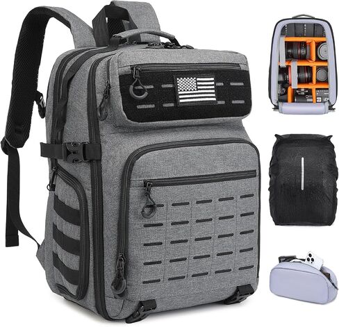 HAMBOLY Professional Camera Backpack, Waterproof Tactical Photography Bag for DSLR/SLR/Mirrorless Camera with Tripod Holder & Rain Cover, 15.6 Inch Professional Photographer Backpack Case in Kuwait