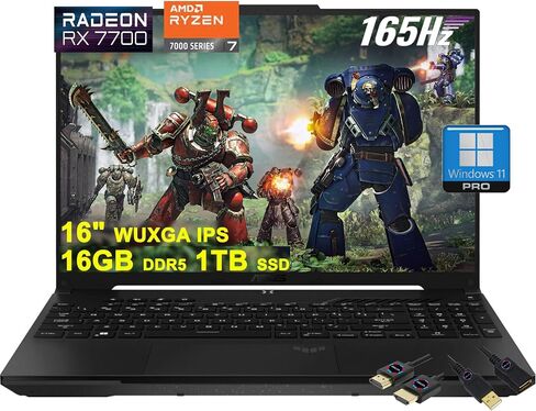 ASUS TUF GAMING A16 LAPTOP | 16 "Wuxga 165Hz 100 ٪ SRGB | AMD 8-CORE RYZEN 7 7735HS | 64GB DDR5 2TB SSD | Radeon RX7700S 8GB (> RTX4060) in Saudi Arabia