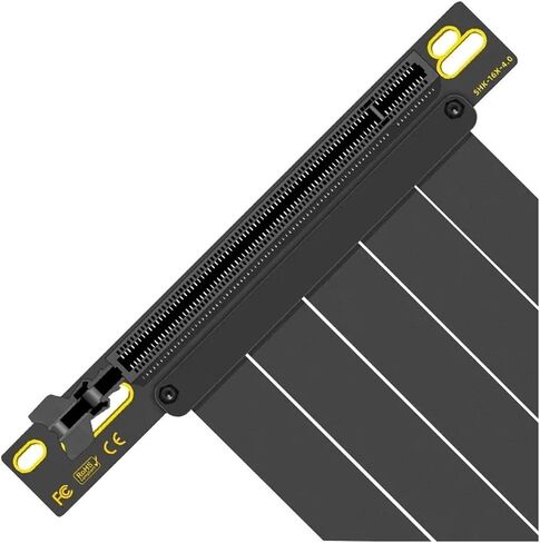 PCI-E 4.0 X16 Cable Cable Card Card Extension سلك 150 مم/200 مم محمي مرن 90 درجة ملحق GPU سلك (PCI-E 4.0 ، Black-20cm) in Saudi Arabia