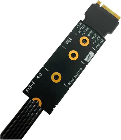 4.0 Extension Cable 64Gbps X4 90 Degree PCI-e 16X to M2 M.2 for SSD Riser Gen4 / 3 GPU Motherboard Extender CPU Wire(20cm) in Saudi Arabia