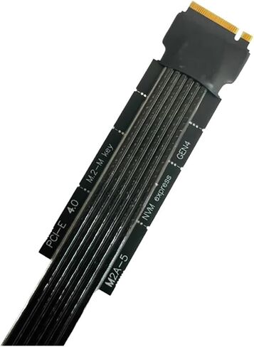 4.0 Extension Cable 64Gbps X4 90 Degree PCI-e 16X to M2 M.2 for SSD Riser Gen4 / 3 GPU Motherboard Extender CPU Wire(20cm) in Saudi Arabia