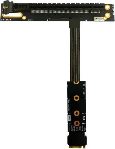 4.0 Extension Cable 64Gbps X4 90 Degree PCI-e 16X to M2 M.2 for SSD Riser Gen4 / 3 GPU Motherboard Extender CPU Wire(20cm) in Saudi Arabia
