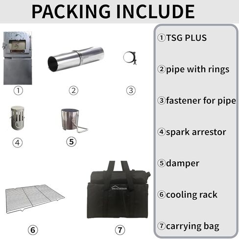 DANCHEL OUTDOOR TSG Foldable TA1 Titanium Tent Stove with Side Glass Ultralight, Small Wood Stove Burning Camping with Spark Arrestor Portable, 6.6lbs in Kuwait