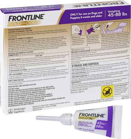 FRONTLINE Gold Flea & Tick Treatment for Large Dogs Up to 45 to 88 lbs., Pack of 3 in Kuwait