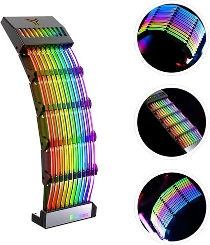RGB امتداد كابل تزويد الطاقة النيون النيون ATX RGB كابل الكمبيوتر أجهزة الكمبيوتر الطرز ARGB SYNC GPU ضوء 24Pin in Saudi Arabia