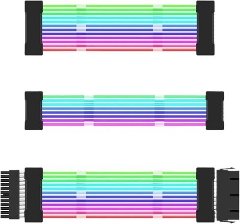 A41Z-PC Case PSU Cable ATX 3X8PIN PCI-E GPU Neon Color Line Streamer Transfer Graphics Card Power Cable Dura in Saudi Arabia