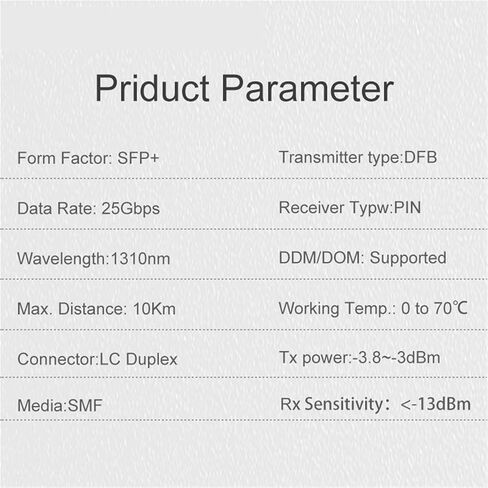 25g 10km LC Duplex SFP Transceiver MultiMode 1310NM مفتاح Ethernet الألياف الضوئية (3 أجهزة كمبيوتر) in Kuwait