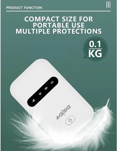 Router 4G LTE ، نقطة اتصال محمول لاسلكية 300 ميجا بريتنيات مع فتحة بطاقة SIM لـ 10 أجهزة ، بطارية 3000 مللي أمبير في الساعة 300 تغطية in Kuwait