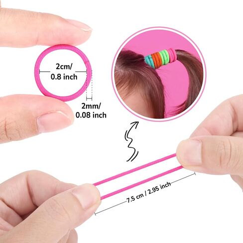 Baby Hair Bands, 336Pcs Small Elastic Hair Bands for Girls, Tiny Colorful Ponytail Holders Hair Tie for Baby Hair, Funtopia Colorful Hair Ties No damage with Organizer Box for Kids Infants Toddlers in Kuwait