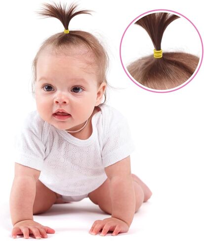 Baby Hair Bands, 336Pcs Small Elastic Hair Bands for Girls, Tiny Colorful Ponytail Holders Hair Tie for Baby Hair, Funtopia Colorful Hair Ties No damage with Organizer Box for Kids Infants Toddlers in Kuwait