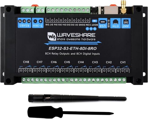 وحدة ترحيل WiFi الصناعية 8-CH ESP32-S3 ، على متن RS485 ، المدخلات الرقمية ، التتابع ، ميناء Ethernet ودوائر حماية العزل المتعددة ، يدعم RS485 و Bluetooth/WiFi عن بعد in Saudi Arabia