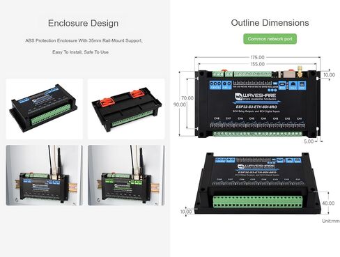 وحدة ترحيل WiFi الصناعية 8-CH ESP32-S3 ، على متن RS485 ، المدخلات الرقمية ، التتابع ، ميناء Ethernet ودوائر حماية العزل المتعددة ، يدعم RS485 و Bluetooth/WiFi عن بعد in Saudi Arabia